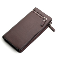 Men's leather wallet on a white background