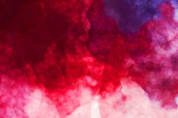 Watercolor painted background with blots and splatters. Brush stroked painting. 2D Illustration.