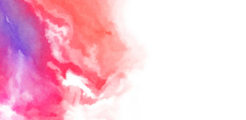 Abstract colorful watercolor on white background. Digital art painting.