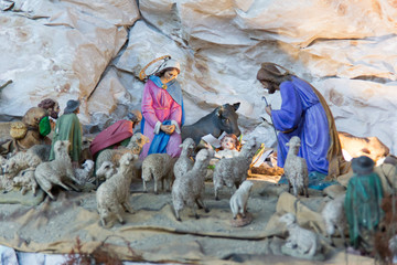 the baby jesus in the manger, christmas tradition of the catholic religion