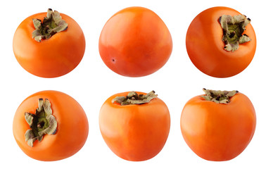 persimmon isolated on a white background with clipping path.