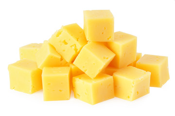 Cut of cheese isolated on a white background