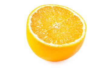 sliced orange isolated on white background. healthy food.