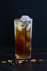 Citrus Cardamom Coffee Spritzer: A mocktail made with coffee, lemon, and cardamom