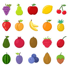 Fruits Vector Icons Set