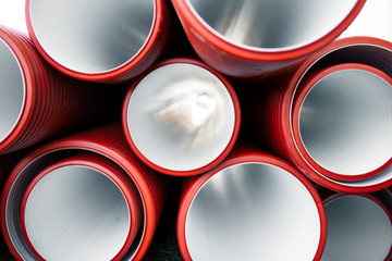 orange plastic pipe background..