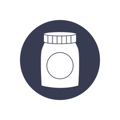 medicine bottle icon, block style