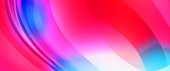 Obraz premium Abstract background with colorful gradient. Vibrant graphic wallpaper with stripes design. Fluid 2D illustration of modern movement.