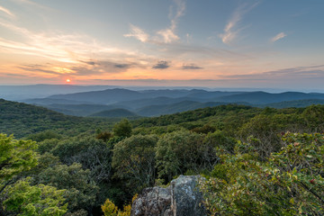 sunset in the mountains blue ridge parkway