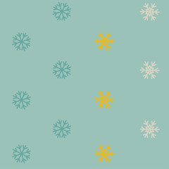 Seamless Winter Pattern Background with Snowflakes
