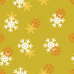 Seamless Winter Pattern Background with Snowflakes