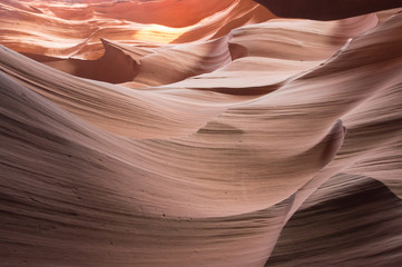 The famous lower Antelope Canyon, with waves look-alike formations, Arizona, USA