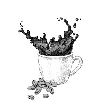 Splash in a cup of coffee