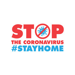 Coronavirus Icon with Red Prohibit Sign. Stop pandemic virus.