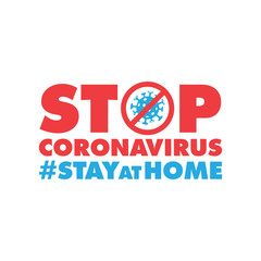 Coronavirus Icon with Red Prohibit Sign. Stop pandemic virus.