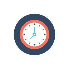 Clock Vector Filled Outline Icon Illustration