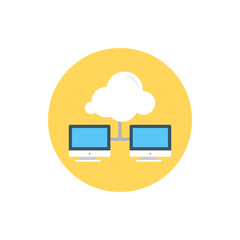 Cloud Connection Vector Filled Outline Icon Illustration