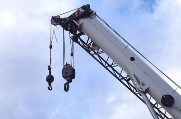 crane construction site equipment heavy hook lift 