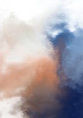 Abstract colorful watercolor on white background. Digital art painting.