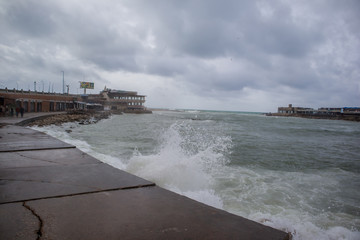 view of the beach with breakwater