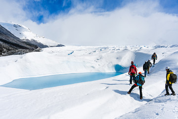 Fototapeta na wymiar Big Ice Trekking on Perito Moreno Glacier