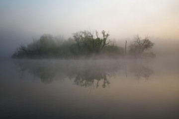Fototapeta premium Foggy Landscape Czech Republic Bohemia