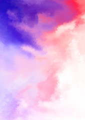 Abstract colorful watercolor on white background. Digital art painting.