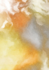 Abstract colorful watercolor on white background. Digital art painting.