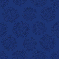 Coronavirus COVID-19 cells seamless pattern vector illustration. Virus bacteria background isolated on white