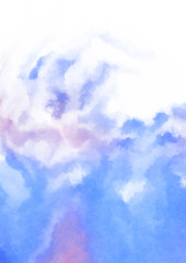 Abstract colorful watercolor on white background. Digital art painting.