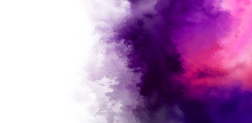 Abstract colorful watercolor on white background. Digital art painting.