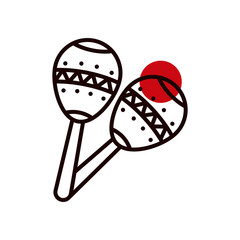 Isolated maracas instrument half line half color style icon vector design