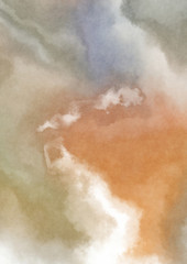 Abstract colorful watercolor on white background. Digital art painting.