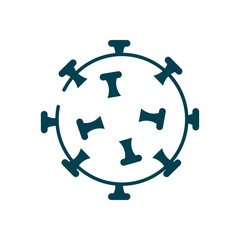 Coronavirus disease 2019 COVID-19 symbol icon, line style