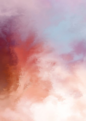 Abstract colorful watercolor on white background. Digital art painting.