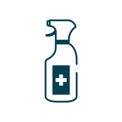 antibacterial spray bottle icon, line style