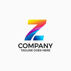 gradient multicolor letter z logo design template