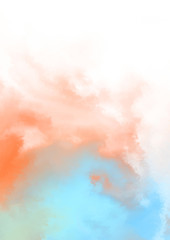 Abstract colorful watercolor on white background. Digital art painting.