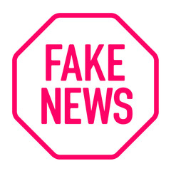 Stop Fake News and disinformation in the media sign. Graphic design vector illustration typography