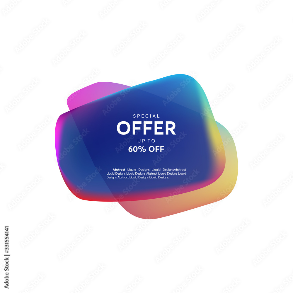 Poster abstract liquid shape. fluid design, abstract modern graphic elements. dynamical colored forms and l