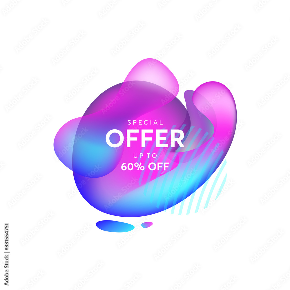 Wall mural abstract liquid shape. fluid design, abstract modern graphic elements. dynamical colored forms and l