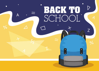 back to school card with schoolbag