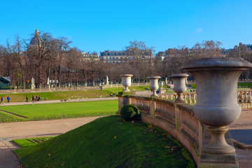 Parisian Luxembourg Garden in the spring season