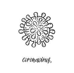 Coronavirus COVID-19 virus bacteria cell vector illustration isolated on white