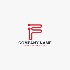 Letter F logo design. Monogram F type abstract symbol. Initial F vector icon.