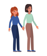 Women holding hands vector design