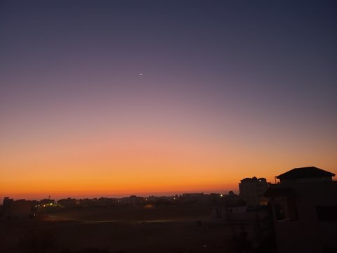 moon, sky in irbid 