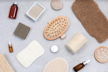 Set of eco-friendly sponges for body care and natural cosmetic