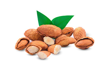 Almonds isolated on a white background