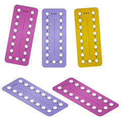 Contraceptive pill, hormonal pills, birth control pills. Women oral contraception. Planning pregnancy. Strip of 28 Contraceptive Pill.